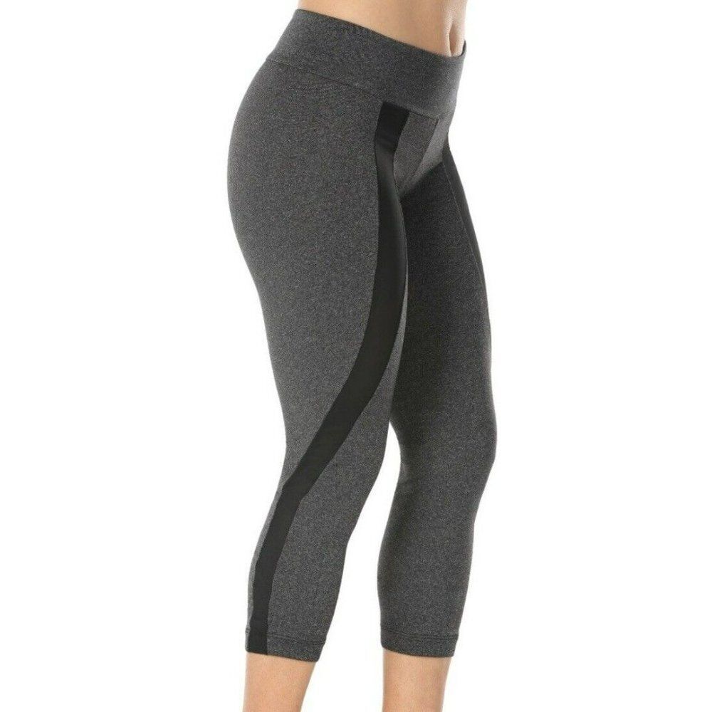 Elisabetta Rogiani Activewear Cropped Leggings Grey Black Super Soft Size Small